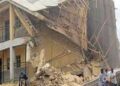 2-STOREY SCHOOL BUILDING COLLAPSES IN JOS, TRAPS STUDENTS