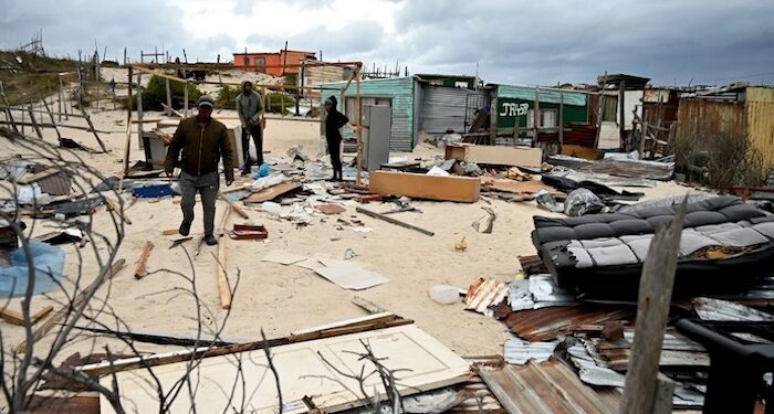 NEARLY 1,000 HOMES IN CAPE TOWN DESTROYED BY STORMS.