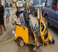MAN DIES, WIFE INJURED AS TRUCK CRUSHES TRICYCLE IN ONDO STATE.