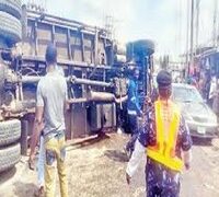 TRUCK CRUSHES LAGOS TRICYCLIST TO DEATH, INJURES TWO.