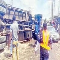 TRUCK CRUSHES LAGOS TRICYCLIST TO DEATH, INJURES TWO.