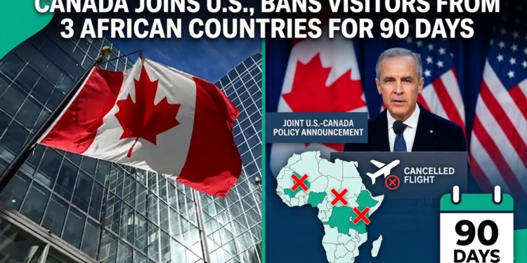 CANADA JOINS US, BANS VISITORS FROM 3 AFRICAN COUNTRIES FOR 90 DAYS