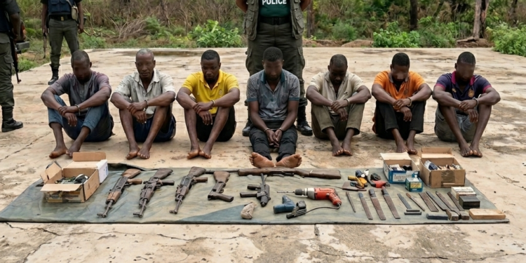 POLICE UNCOVER ILLEGAL GUN FACTORY, ARREST SEVEN IN YOBE STATE.