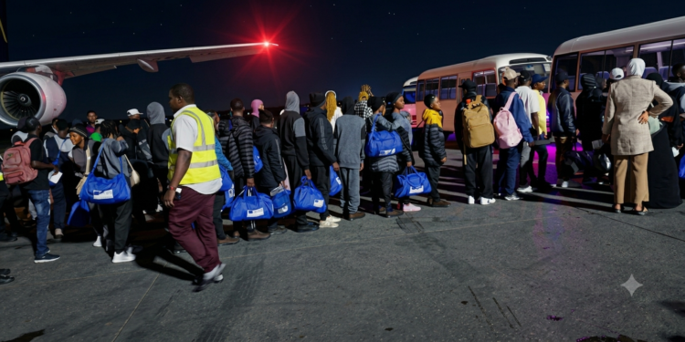 182 NIGERIANS RETURN FROM LIBYA THROUGH IOM, FG COLLABORATION.