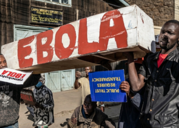 KENYANS ARRESTED PROTESTING US EBOLA CENTRE.